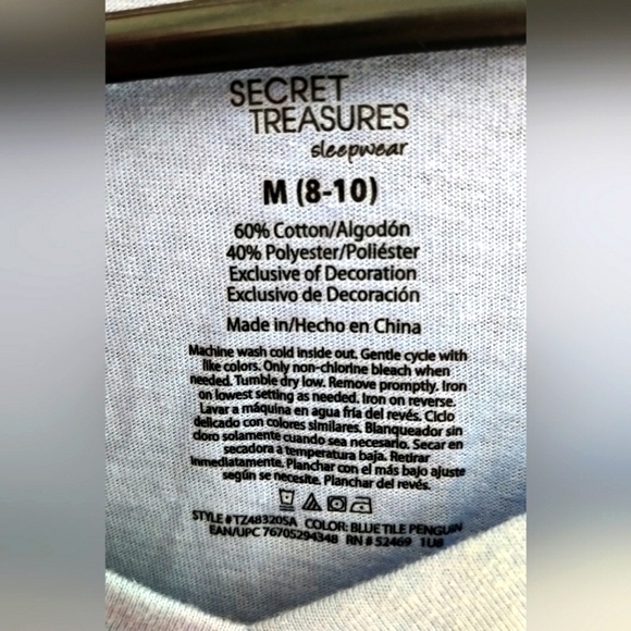 💜Dead Stock⭐NWT⭐Y2K Vintage Secret Treasures Long Sleeve Shirt V-Neck Baby Blue - Picture 8 of 15